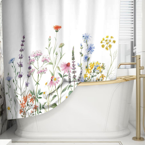 Cortina De Ducha De Flores, Cortina De Baño De Flores