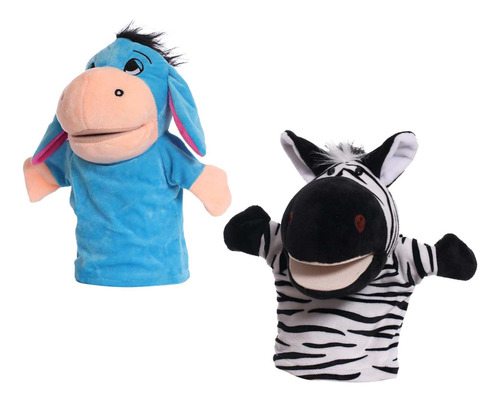 D Títeres Animales Peluche Para Niños, Burro Cebra