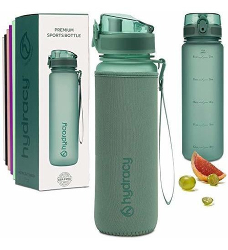 Hydracy Water Bottle With Time Marker - 500ml 17 Oz Bpa Free