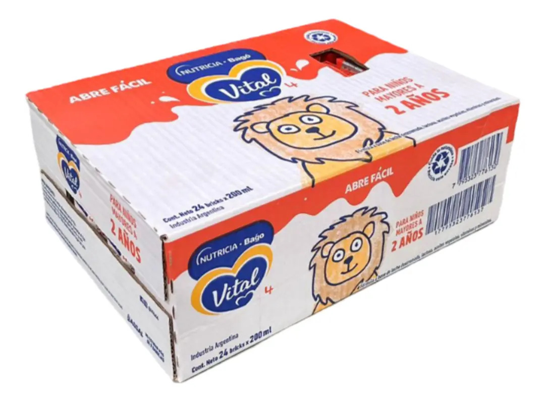 Leche Liquida Vital 4 X Pack De 24 Bricks 200ml +2 Años