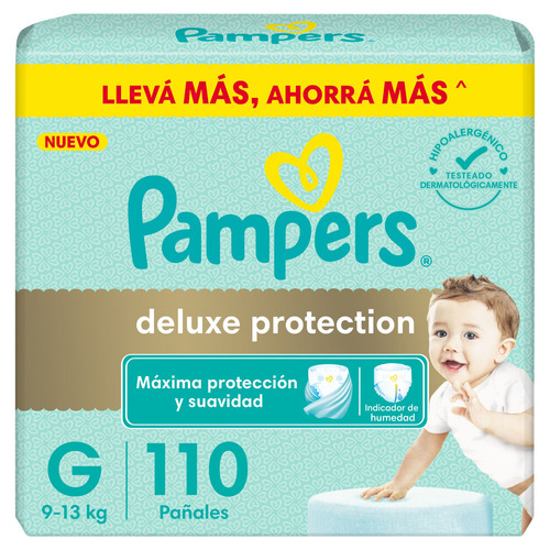 2un Pañales Pampers Deluxe Protection G X 110 Unidades