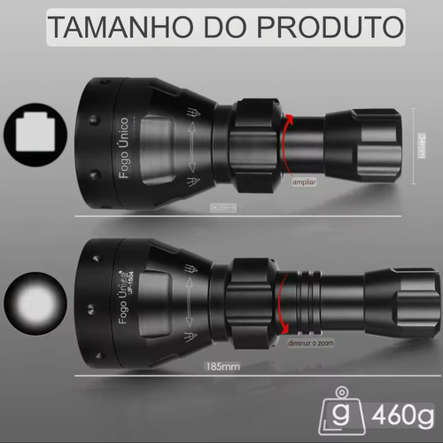 Lanterna Uniquefire Xpe Caça Luz Verde Aluminio 2000 Lumens