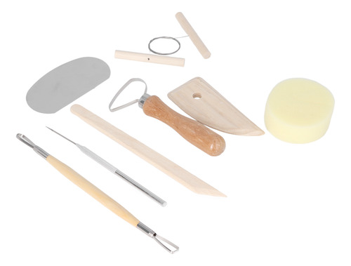 Kit De Herramientas De Cerámica De Madera De Doble Cara, 8 P