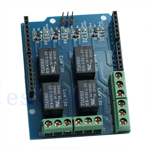 Shield 4 Relevadores Relay Mega Uno Compatible Con Arduino