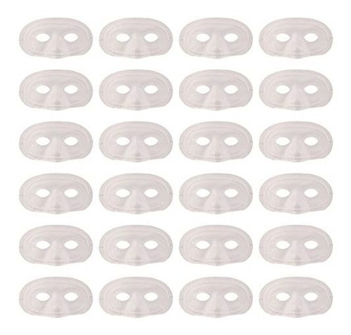 Beistle - Medias Máscaras De Plástico Metálico Blanco De 