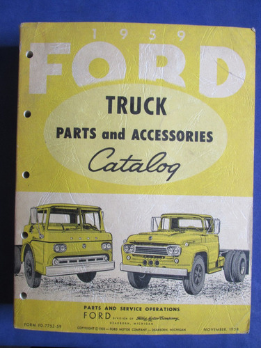 Antiguo Libro Camiones Ford Año 1959 De Coleccion  Escaso