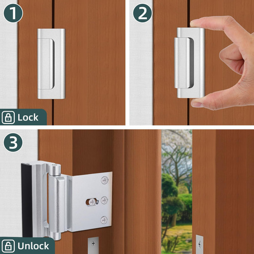 3 Pcs Bloqueo De Refuerzo De La Puerta: Instalación Fácil, B