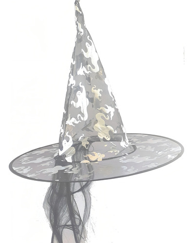 Chapéu De Bruxa Cabelo Festas Fantasma Dourado-preto 3 Un