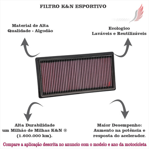 Filtro Ar K&n Kn Esportivo Jeep Renegade 1.3 Turbo 33-5101