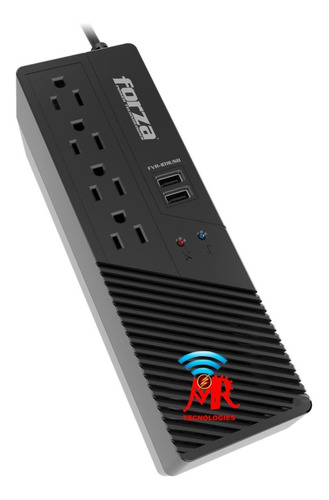 Estabilizador Forza Fvr-1012usb 1000va/500w, 4 Tomas + 2usb