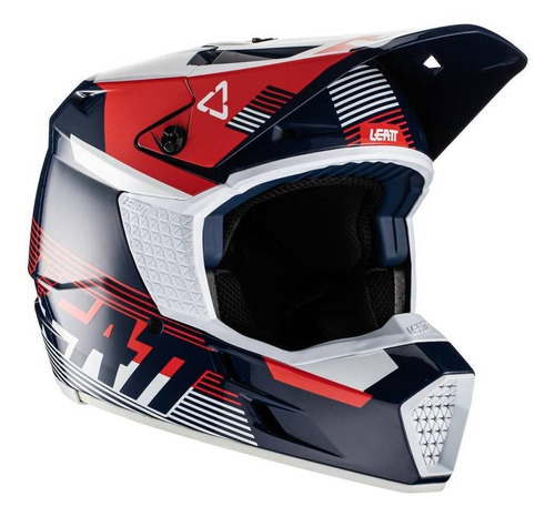 Capacete Leatt Moto 3.5 Motocross Trilha Enduro Cor Azul royal vermelho Desenho Monocolor Tamanho do capacete 56