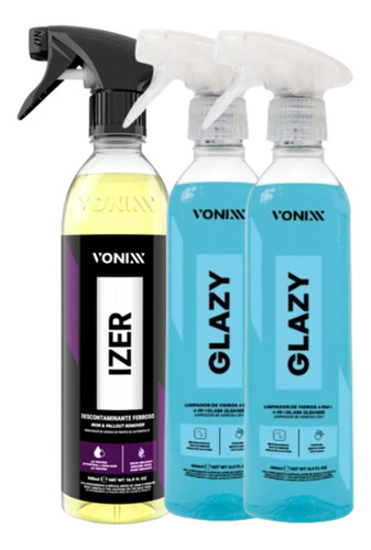 2 Glazy 500ml Limpa Vidros Redutor Atrito Limpa Rodas Izer