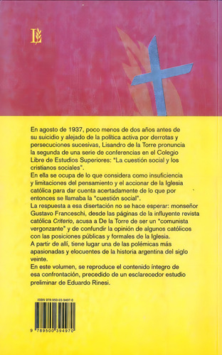 Polemica Lisandro De La Torre Gustavo Franceschi, De Rinesi, Eduardo (comp.). Editorial Losada, Tapa Tapa Blanda En Español