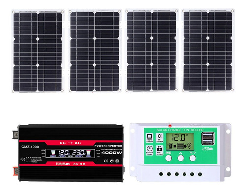 Kit De Inversor 600w+100w Panel Solar +controlador De 50a