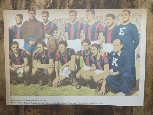 Recorte San Lorenzo Equipo Campeón 1946 Vanzini Otros 