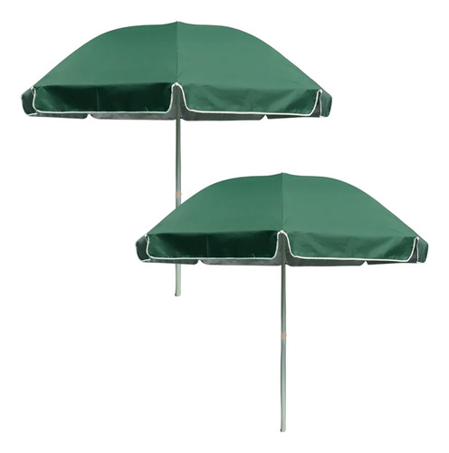 Sombrilla De Jardín O Playa 3 Metros De Díametro Verde (2 Piezas) Con Protector Uv Global Imports Sombrilla Playera Reforzada Alta Calidad Con Rompevientos