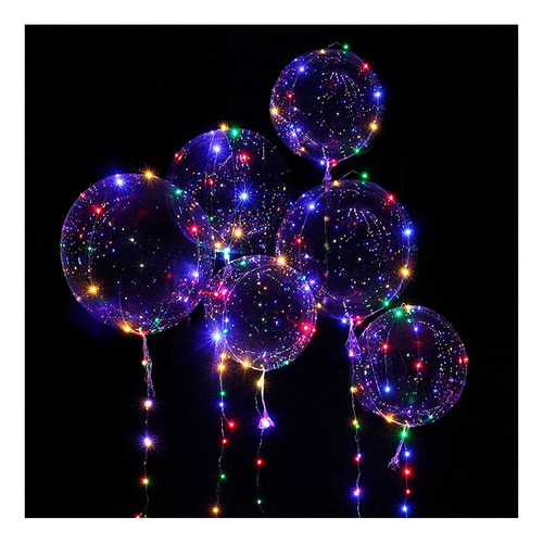 6 Balao Para Festas Com Led Debutante Balada Bubble Revenda