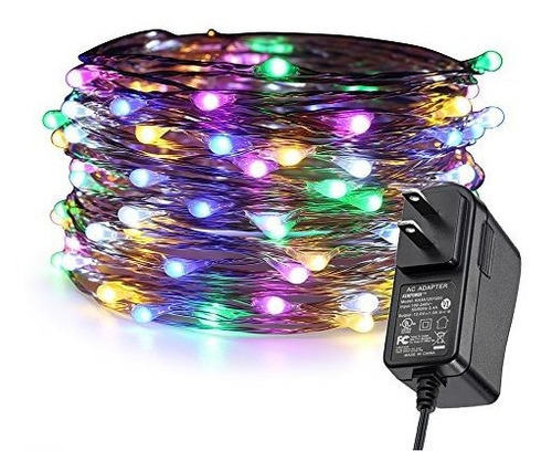 Er Chen Luz De Navidad Enchufe, 33 Pies / 10m 100 Led De Pla