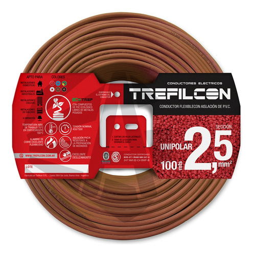 Cable Unipolar 2.5 Mm Rollo 100 Mts Trefilcon Oferta! E.a