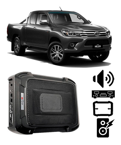 Caixa Amplificada Toyota Hilux 2016 A 2023 350w Rms Slim