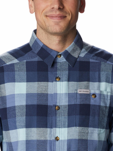 Camisa Hombre Cornell Woods Flannel Azul Columbia