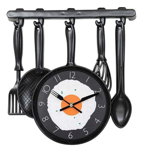 Cocina Sartén Decorativa Reloj De Pared Con Huevo Frito Para