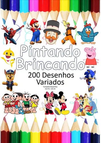 Kit 50 Desenhos Infantil Para Colorir Patrulha Canina Folha Inteira