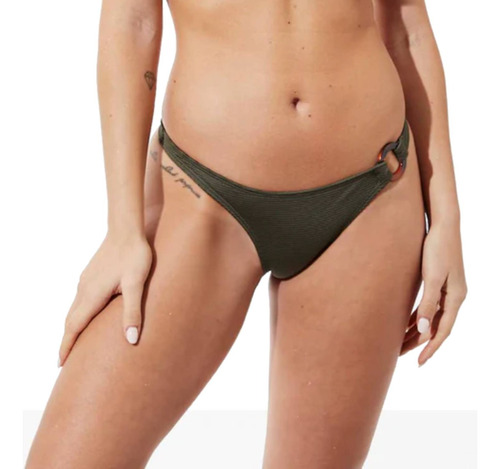 Bombacha Bikini Mare Moda Tela Texturada Aro Lateral Forrada