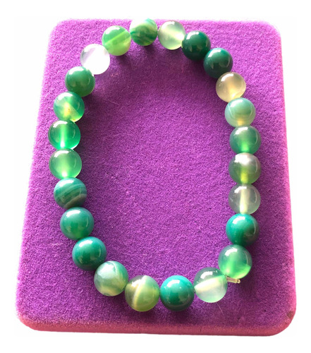 Pulsera De Piedra Natural Agata Verde