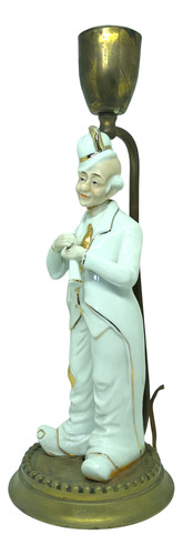 Antiguo Velador Con Figura De Porcelana (Usado)
