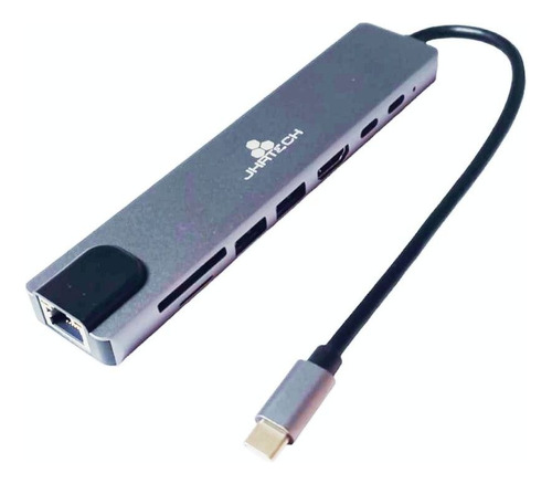 Hub Adaptador Usb Tipo C 8 En 1 Para Mac Macbook Win Hdmi Sd