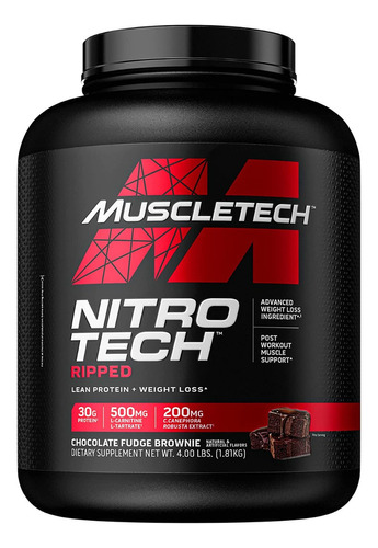 Proteina Nitrotech Ripped 4 Libras (1.81 Kg) Sabor Chocolate fudge brownie