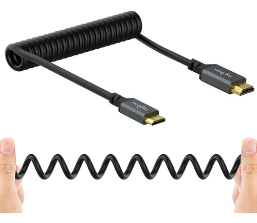 Mini Cable Hdmi Espiral Para Uhd Proyector Monitor Hasta