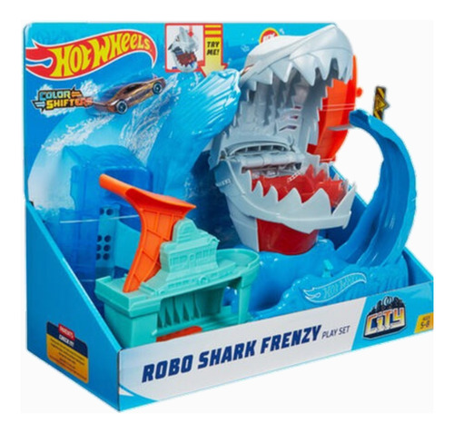 Pista Hot Wheels Robo Shark / Pista Carritos Tiburón Niños 