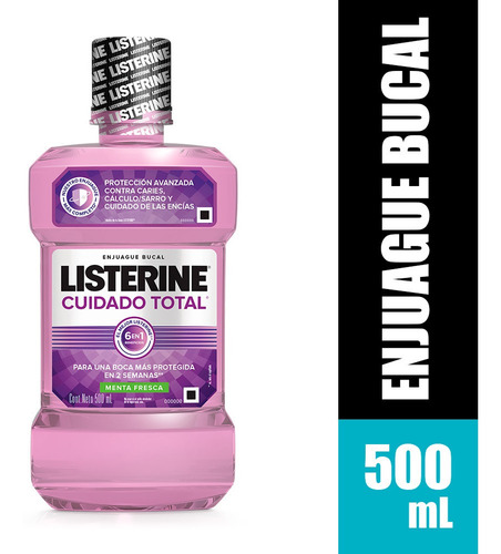 Enjuague Bucal Listerine Cuidado Total Menta Fresca 500ml