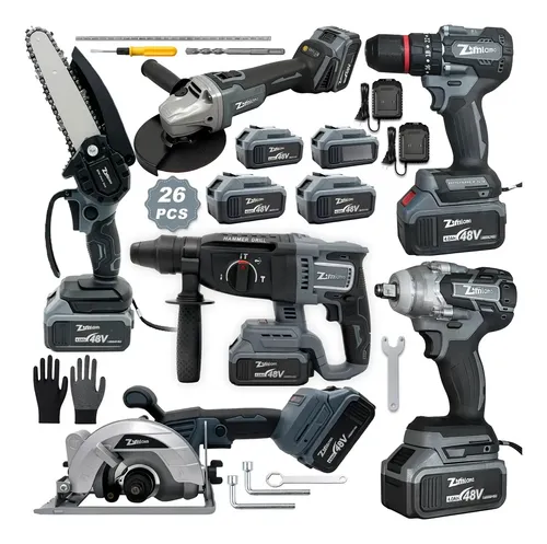Kit De 6 Ferramentas Elétrica 21v Com 4 Baterias Completo