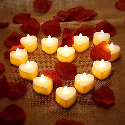 12 Piezas De Velas Led Con Forma De Corazón, Velas Led...