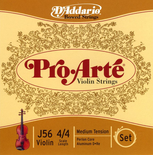 Encordado Daddario J56 4/4m Pro Arte T Media Para Violin 4/4