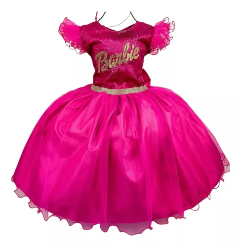 Fantasia Barbie Escola Princesa Vestido Cosplay Filme Pink