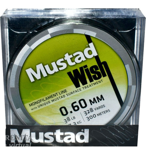 Tanza Nylon Mustad Wish Verde Oscuro 0,60mm 300 Metros  