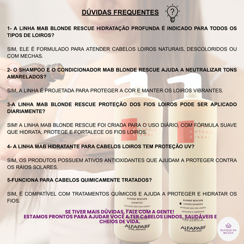 Shampoo Cond Mab Blonde Rescue 1000 - Cabelos Com Luzes