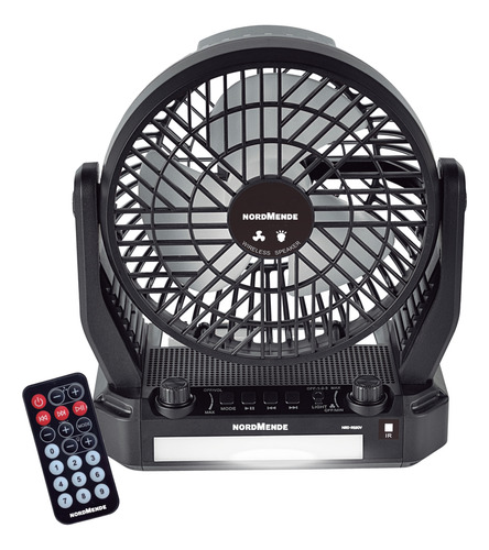 Ventilador Portatil Y Radio Nordmende Recargable Nrd-rs90v Cantidad De Aspas 5 Color De La Estructura Negro Color De Las Aspas Blanco Diámetro 19 Cm Material De Las Aspas Plástico