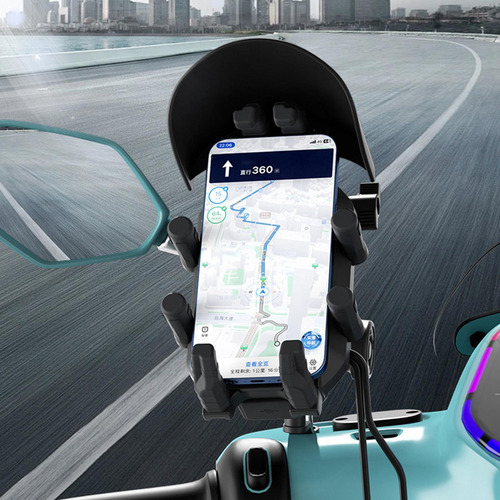 Soporte De Teléfono Para Manillar De Motocicleta Cargador In