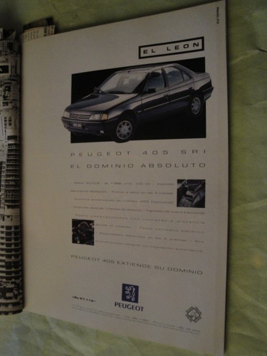 Publicidad Peugeot 405 Sri Año 1994