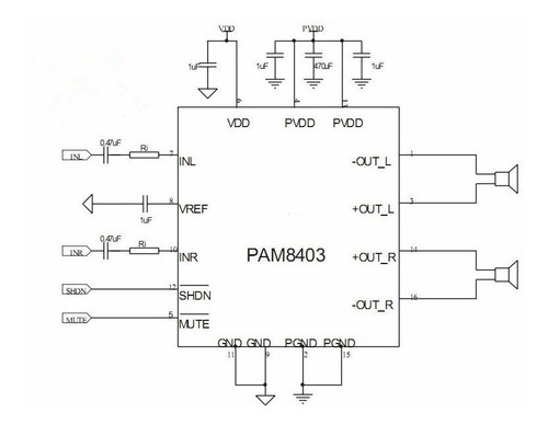 Imagen 5 de 6 de Modulo Amplificador Audio Stereo Clase D Board Pam8403 3w+3w