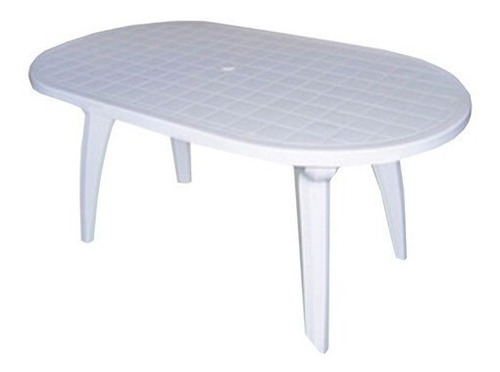 Mesa Oval De Color Blanco Mascardi