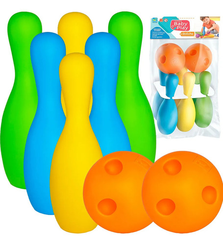 Boliche Jogo Bebê Brinquedo Educativo Infantil Macio Vinil Boliche Macio