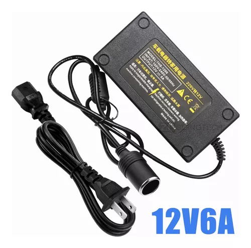 Adaptador De Corriente Encendedor Coche 110v Ac A 12v Dc 72w