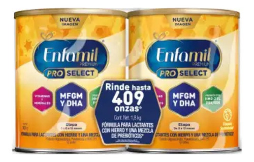 Fórmula Enfamil Premium Etapa 1 Con 2 Latas De 900 Gr C/u