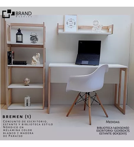  Estantería de madera blanca para escritorio, 13.8 x 8.5 x 23.6  in : Todo lo demás